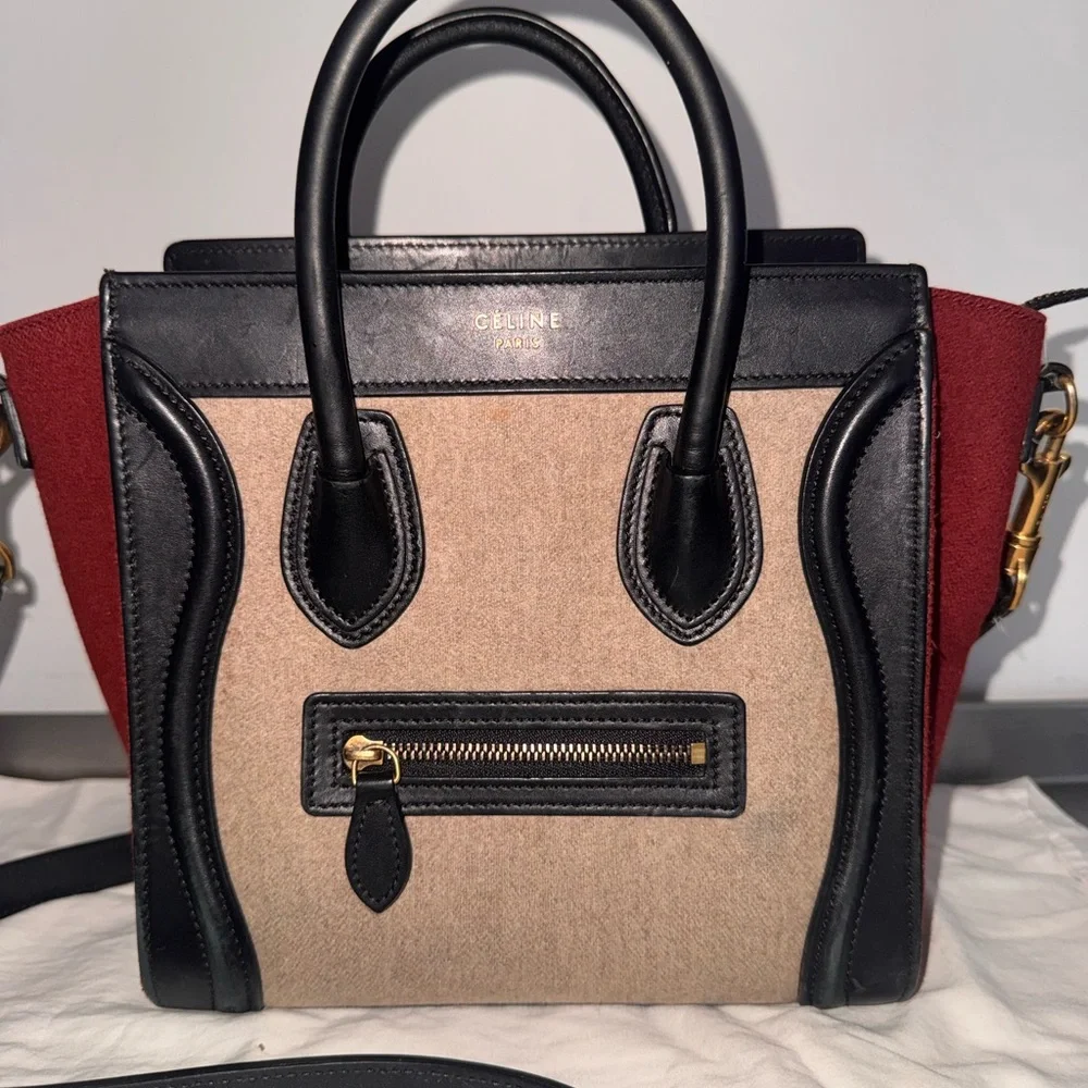 Celine Mini Bag in Black, Red, and Cream - Picture 4 of 8